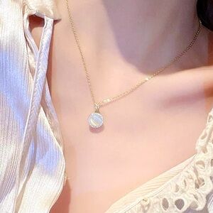 New Opal Zircon Pendant Necklace